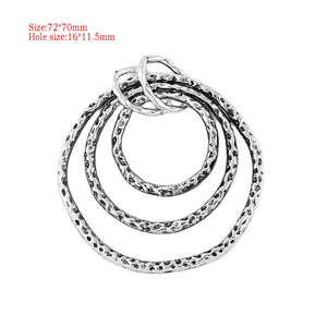 2PCS Large Hammer Circle Alloy Charms Pendants for Necklaces DIY Jewelry Making