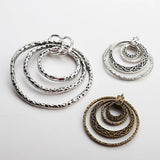2PCS Large Hammer Circle Alloy Charms Pendants for Necklaces DIY Jewelry Making