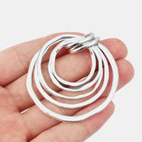 2PCS Large Hammer Circle Alloy Charms Pendants for Necklaces DIY Jewelry Making