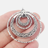 2PCS Large Hammer Circle Alloy Charms Pendants for Necklaces DIY Jewelry Making