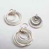 2PCS Large Hammer Circle Alloy Charms Pendants for Necklaces DIY Jewelry Making