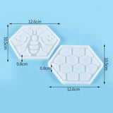 2PCS Honeycomb Bee Coaster Silicone Mold DIY Craft Tools