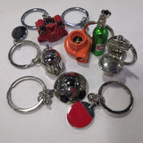 2PCS JDM Racing Fans Driver Mark Car Keychain Auto Part Model Key Chain Ring