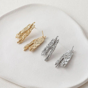 2PCS Irregular Studs Earrings 14k Plated Brass Jewelry Making DIY Supplies