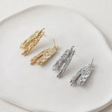 2PCS Irregular Studs Earrings 14k Plated Brass Jewelry Making DIY Supplies
