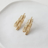2PCS Irregular Studs Earrings 14k Plated Brass Jewelry Making DIY Supplies