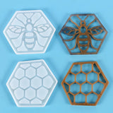 2PCS Irregular Silicone Mold Honeycomb Bee Coaster Mold For DIY Home Carfts