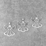 2PCS Abstract Hammered Fairy Angle Wings Charms Pendants DIY Necklace