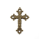 2PCS Antique Bronze Cross Charm Pendant for Necklace Making 74x52mm