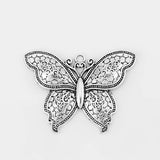 2PCS Large Antique Verdigris Patina Hollow Butterfly Flower Fairy Charm Pendant