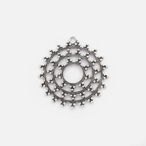 2PCS Large Antique Hollow Circle Charm Pendant 61x58mm