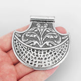 2PCS Metal Hatchet Flower Charms for DIY Necklace Men Gift 70*72mm