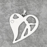 2PCS Large Open Tone Love Heart Shape Charms Pendants Necklace Findings 90x80mm