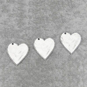 2PCS Love Heart Charms for Necklace Making Jewelry 62x56mm