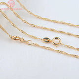 2PCS 24K Brass Necklace Chain for Jewelry Making