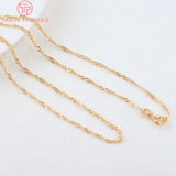 2PCS 24K Brass Necklace Chain for Jewelry Making