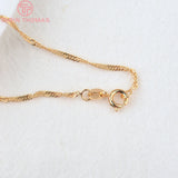 2PCS 24K Brass Necklace Chain for Jewelry Making