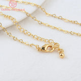 2PCS 24K Brass Finished Necklace Chain 2MM High DIY Jewelry Making Findings