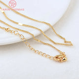 2PCS 24K Brass Necklace Chain High Jewelry Findings Accessories