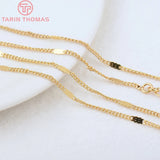 2PCS 24K Brass Necklace Chain High Jewelry Findings Accessories