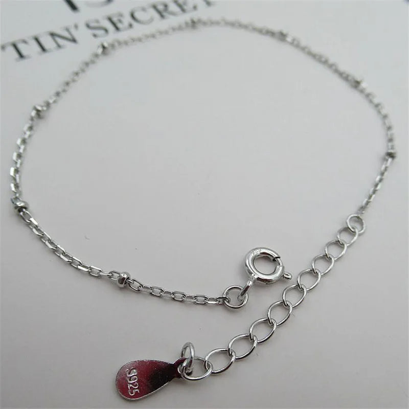 Sterling Silver Beads Chain Bracelet for Women