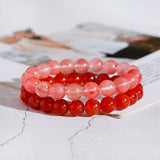 Ethnic Red Stone Beads Bracelets for Women Yoga