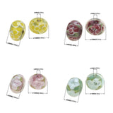 2PCS Inner Flower Lampwork Glass Beads for Charm Bracelets DIY Jewelry Making