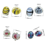 2PCS Inner Flower Lampwork Glass Beads for Charm Bracelets DIY Jewelry Making