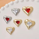 2PCS Love Pendant Zircon Women Necklace Plated Charms Jewelry DIY