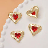 2PCS Love Pendant Zircon Women Necklace Plated Charms Jewelry DIY