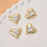 2PCS Love Pendant Zircon Women Necklace Plated Charms Jewelry DIY