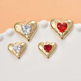 2PCS Love Pendant Zircon Women Necklace Plated Charms Jewelry DIY