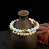 2PCS Couples Bracelets CZ Geometric Disco Ball Hematite Natural Stone