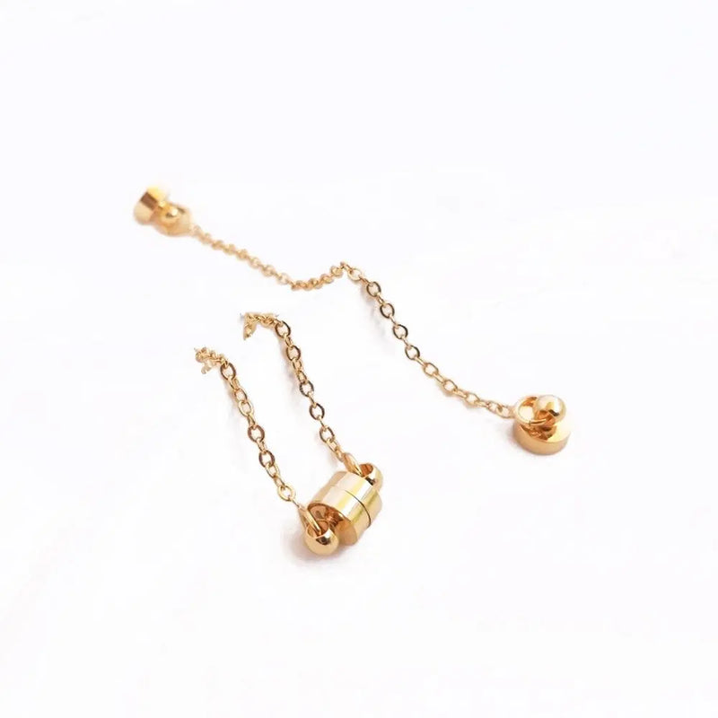 2PCS Magnet Buckle Bracelet Chains 14k Plated Jewelry Findings DIY Earrings