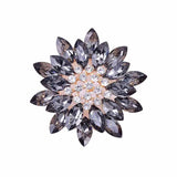 2PCS Metal Sunflower Rhinestone Buttons Crystal Glass Stone Clothes Decor