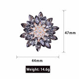 2PCS Metal Sunflower Rhinestone Buttons Crystal Glass Stone Clothes Decor