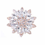 2PCS Metal Sunflower Rhinestone Buttons Crystal Glass Stone Clothes Decor