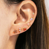 Sea Animal Zircon Small Stud Earrings For Women - 2PCS