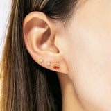 Sea Animal Zircon Small Stud Earrings For Women - 2PCS