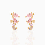 Sea Animal Zircon Small Stud Earrings For Women - 2PCS