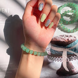 Natural Dongling Jade Beaded Bracelet for Women Healing Gem Beads Lucky Amulet