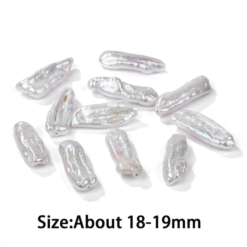 2PCS Natural Freshwater Baroque Pearl Bead for DIY Earrings Necklace