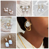 2PCS Natural Freshwater Baroque Pearl Bead for DIY Earrings Necklace