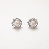 2PCS Natural Pearl Ear Studs Earrings 14k Plated 16mm