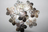 2PCS Natural Shell Carved Flower Pendant DIY Jewelry Making