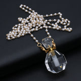 2PCS Clear Quartz Perfume Bottle Necklaces DIY Necklace Charms Gift