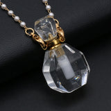 2PCS Clear Quartz Perfume Bottle Necklaces DIY Necklace Charms Gift