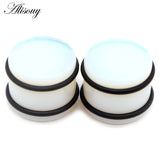 2PCS Natural Stone Ear Plugs Gauges Earrings Flesh Tunnel Expander