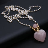 2PCS Rose Quartz Heart Perfume Bottle Pendant Necklace DIY Jewelry Making