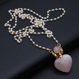 2PCS Rose Quartz Heart Perfume Bottle Pendant Necklace DIY Jewelry Making